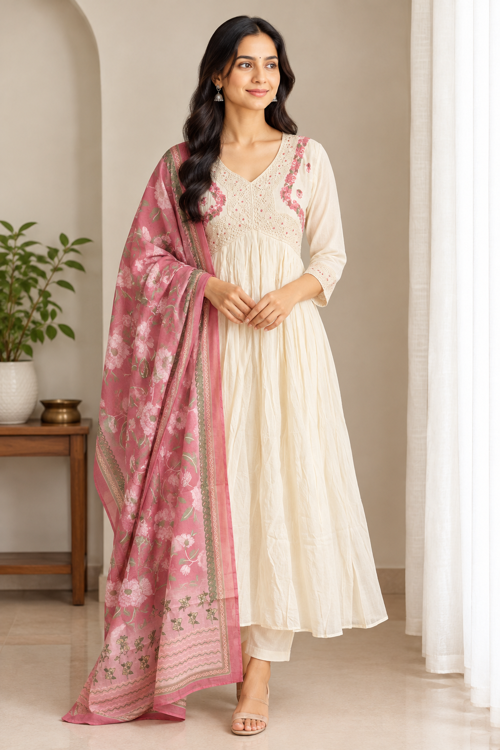 White Mul cotton salwar