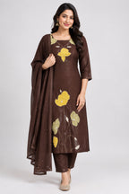 Coffee Brown appliqué work salwar
